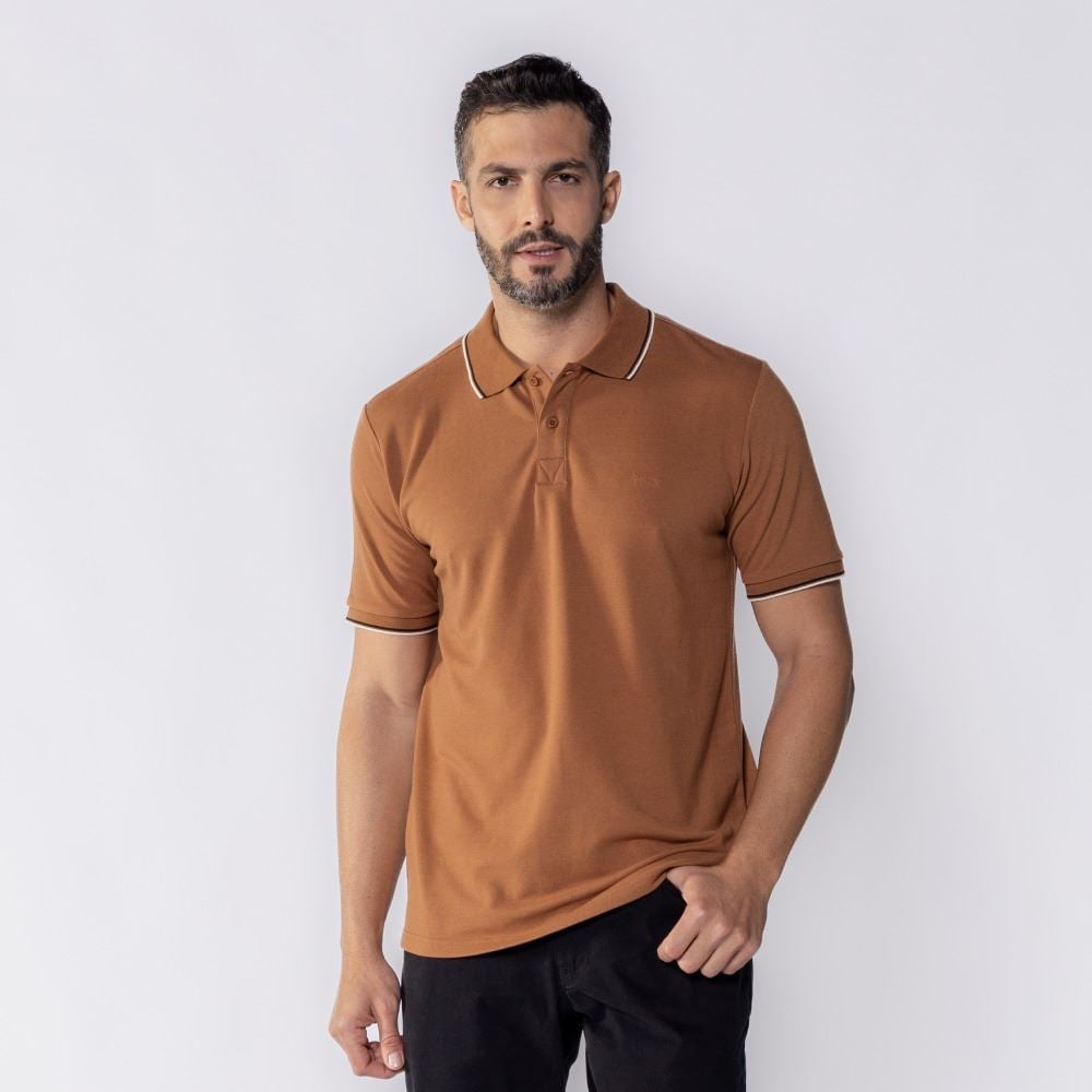 Camisa Polo Piquet Masculina Marc Alain Mousse