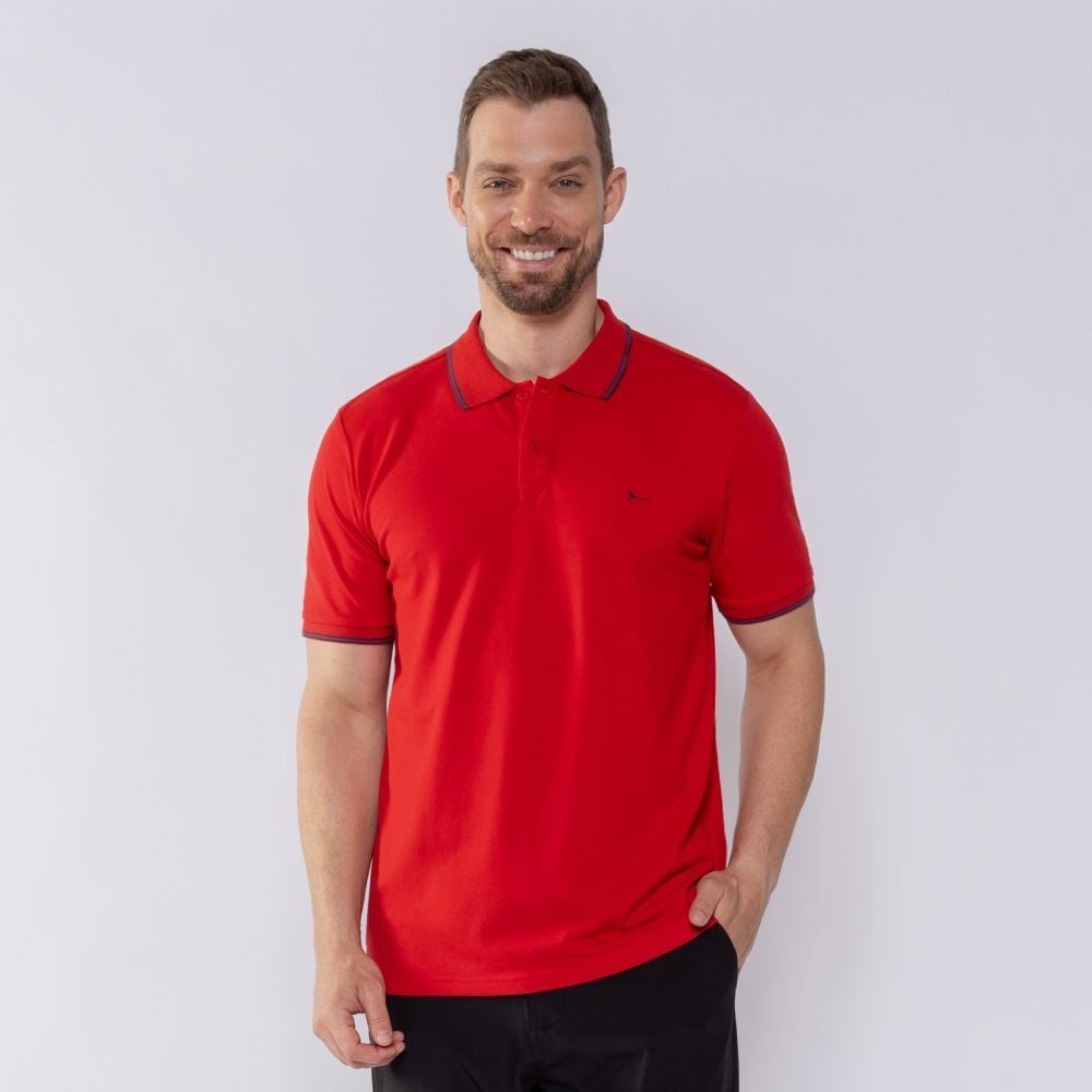Camisa Polo Piquet Masculina Marc Alain Vermelho