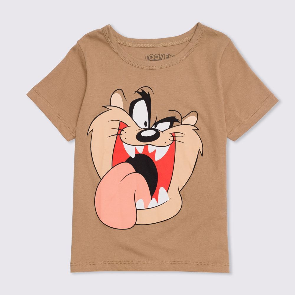 Camiseta 12 a 16 Anos Taz Bandup Castanho Claro