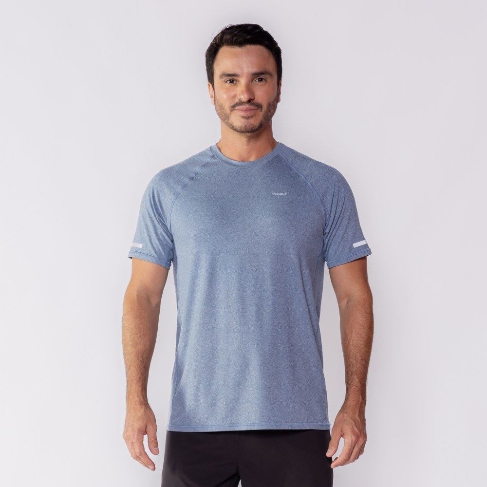 Camiseta Esportiva Masculina Rajada Scream Azul Aco