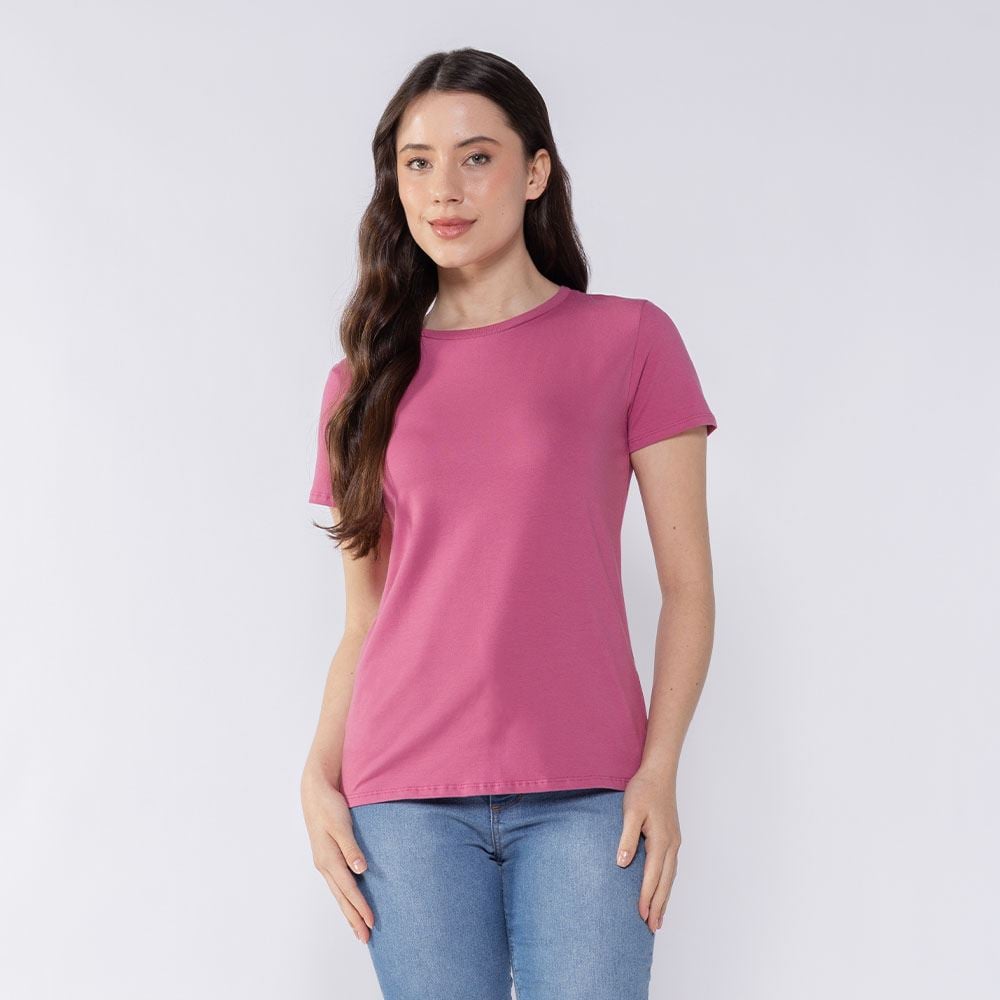 Camiseta Feminina Algodão Patricia Foster Rosa Calendula