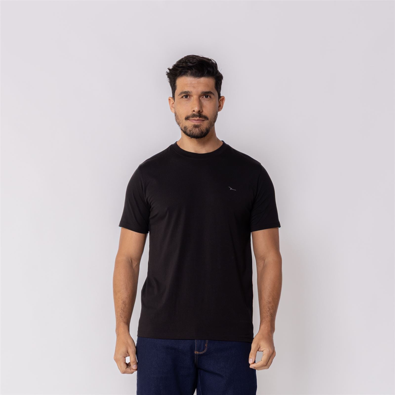 Camiseta Masculina Básica Cotton Marc Alain Preto