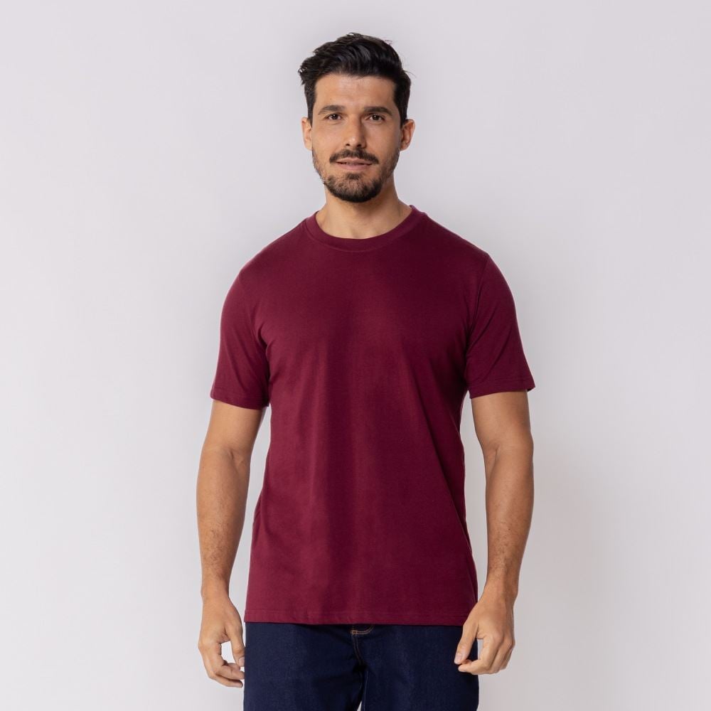 Camiseta Masculina Básica Lisa Thing Vinho