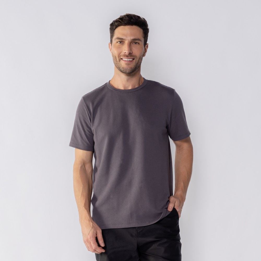 Camiseta Masculina Básica Malha Honey Thing Chumbo 19-3917