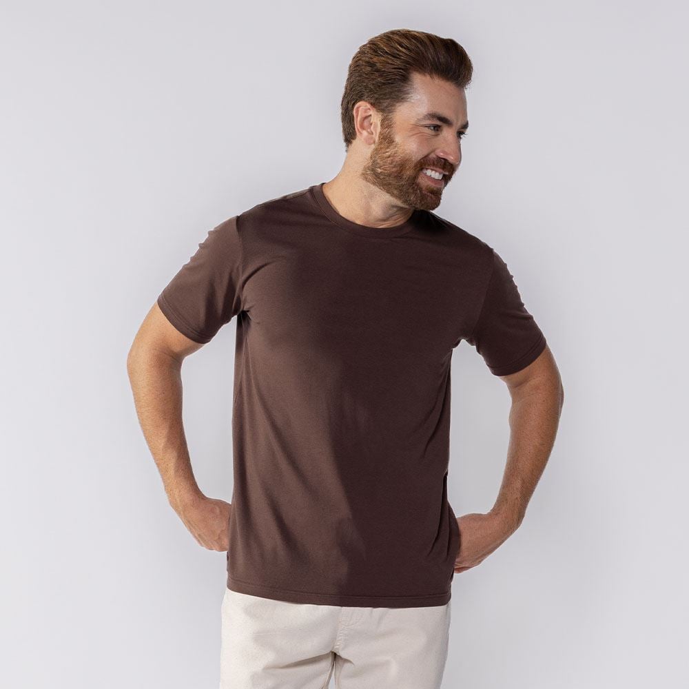 Camiseta Masculina Básica Marc Alain Marrom