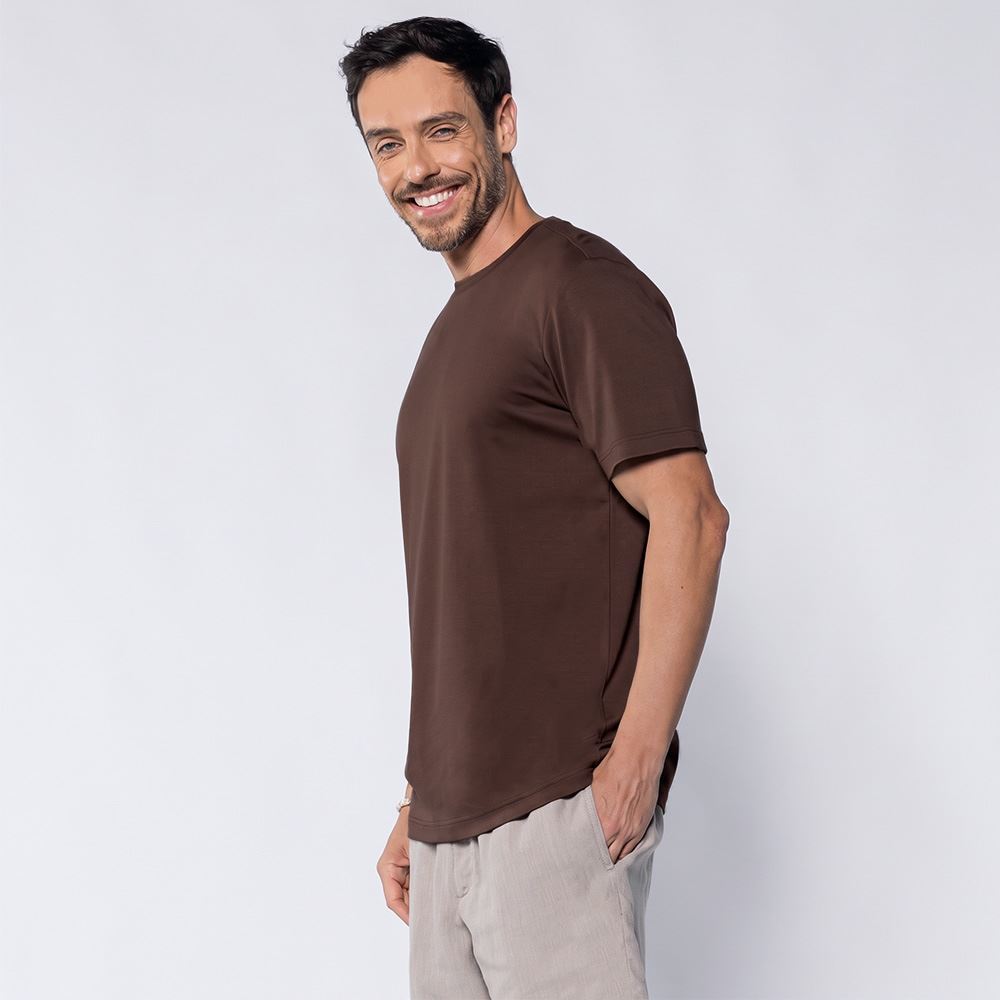 Camiseta Masculina Básica Thing Marrom 19-1314