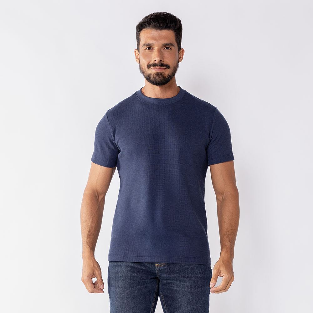 Camiseta Masculina Em Malha Charger Thing Azul Marinho