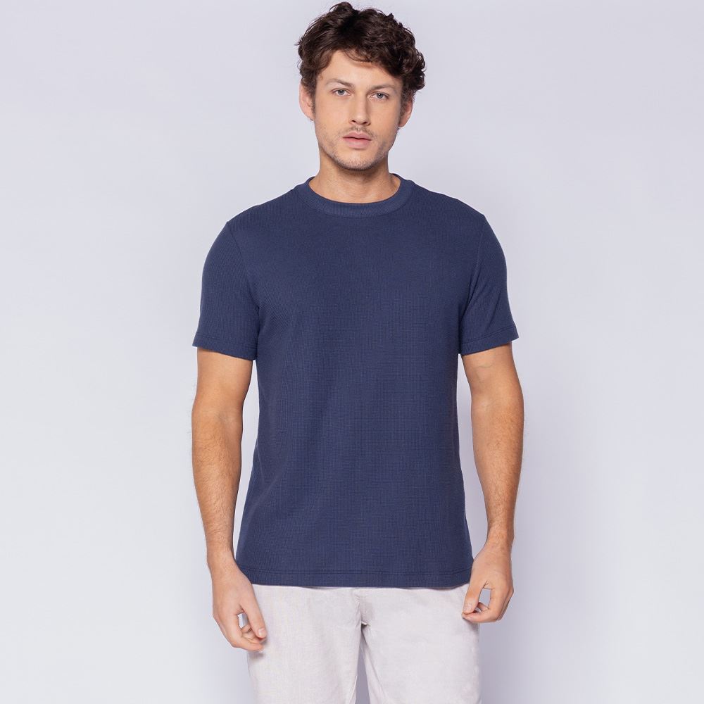 Camiseta Masculina Em Malha Charger Thing Azul Marinho