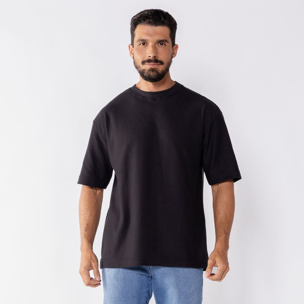 Camiseta Masculina Em Malha Versa Thing Preto