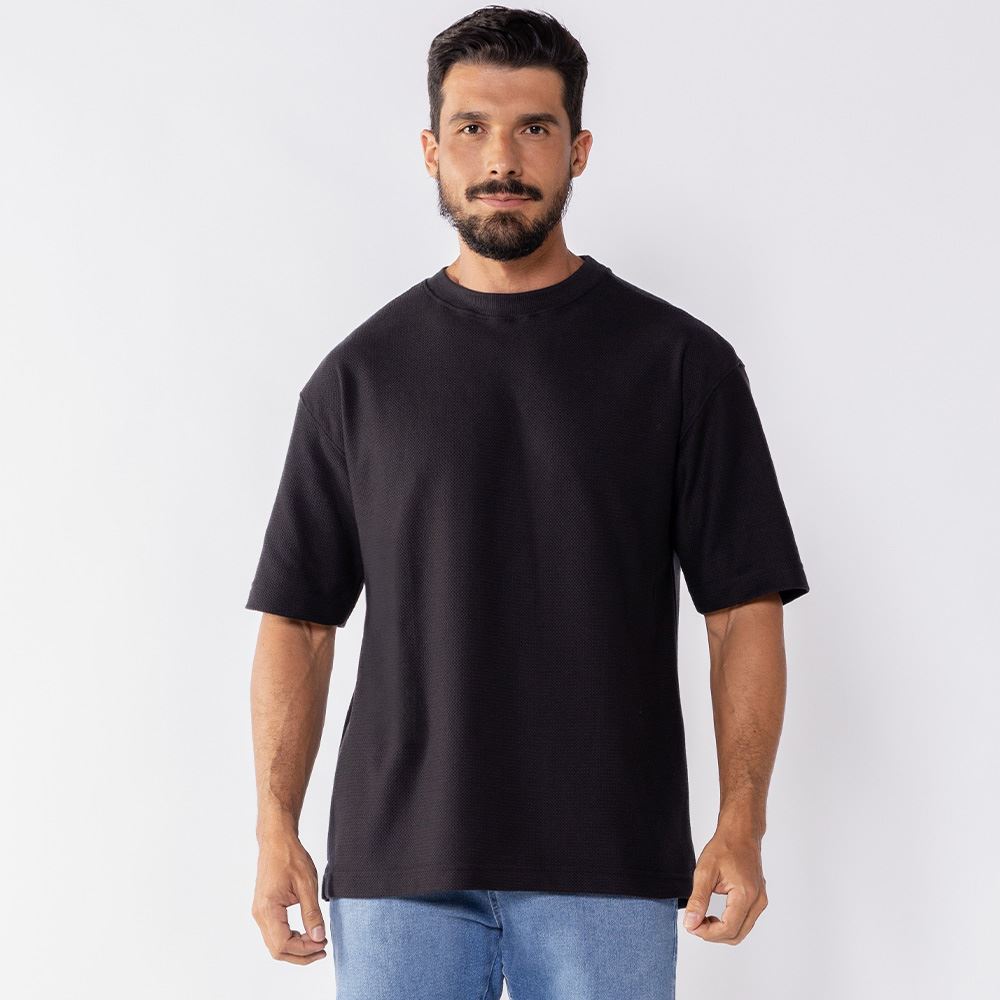 Camiseta Masculina Box Em Malha Versa Thing Preto