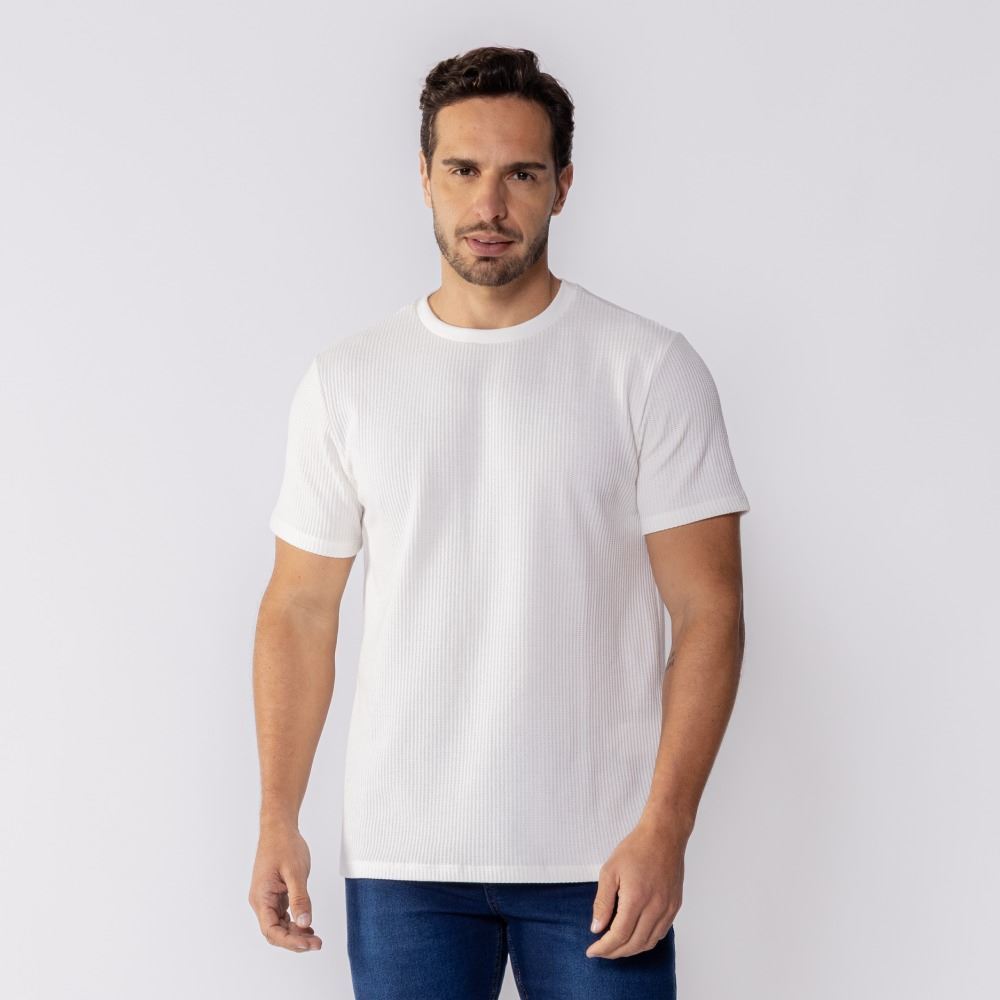 Camiseta Masculina Manga Curta Malha Vegas Thing Off White