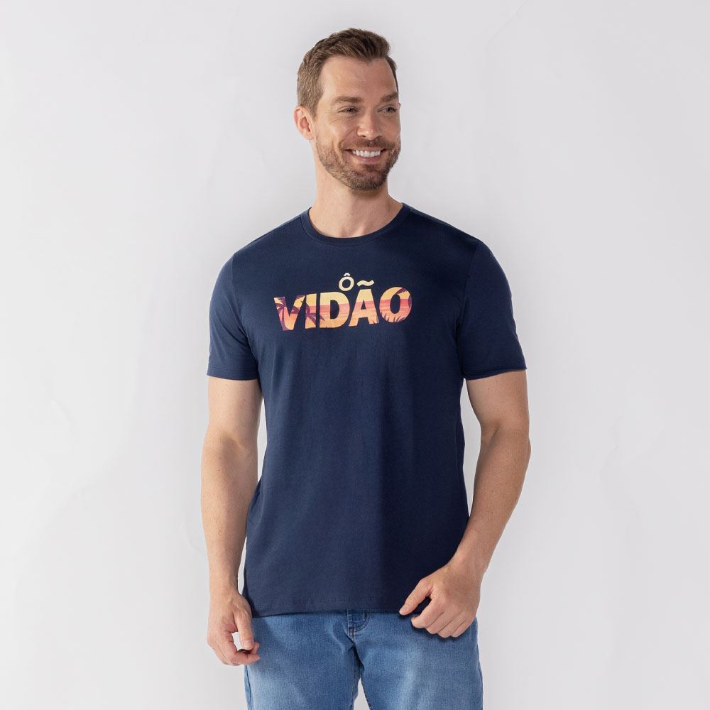 Camiseta Masculina Ô Vidão Marc Alain Azul Marinho
