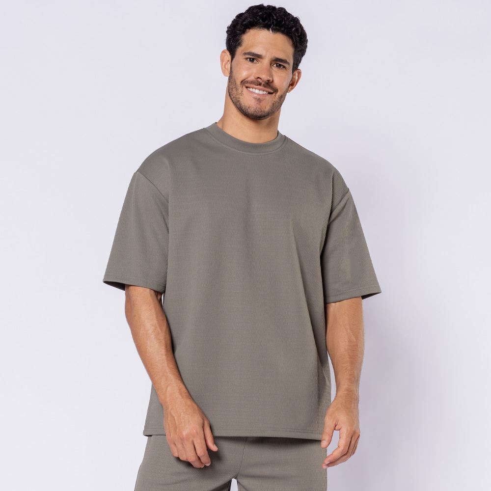 Camiseta Masculina Oversized Texturizada Thing Manjericao 18-0514