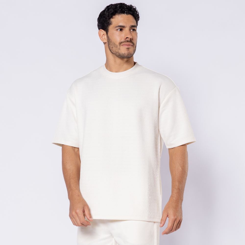 Camiseta Masculina Oversized Texturizada Thing Off White