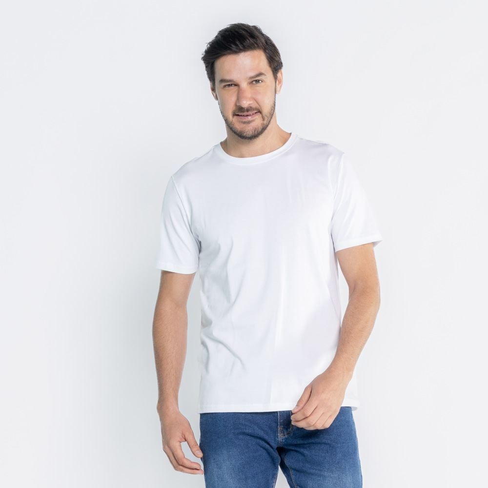 Camiseta Pima Masculina Marc Alain Branco