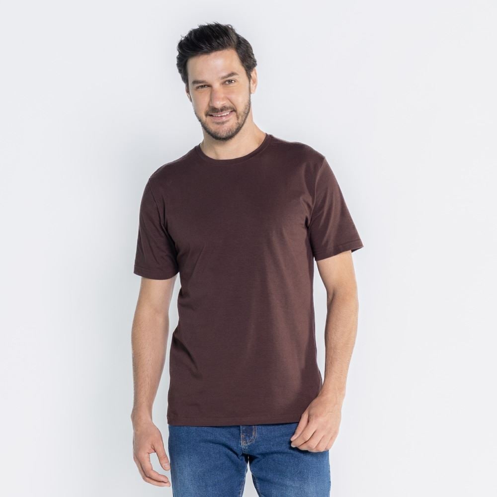 Camiseta Pima Masculina Marc Alain Marrom