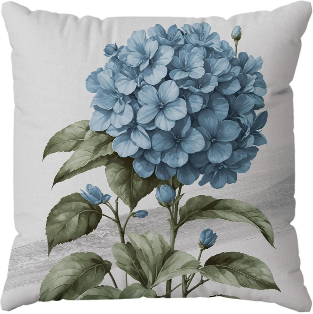 Capa de Almofada 43X43cm Veludo Estampada Havan Casa - Hortênsia Azul