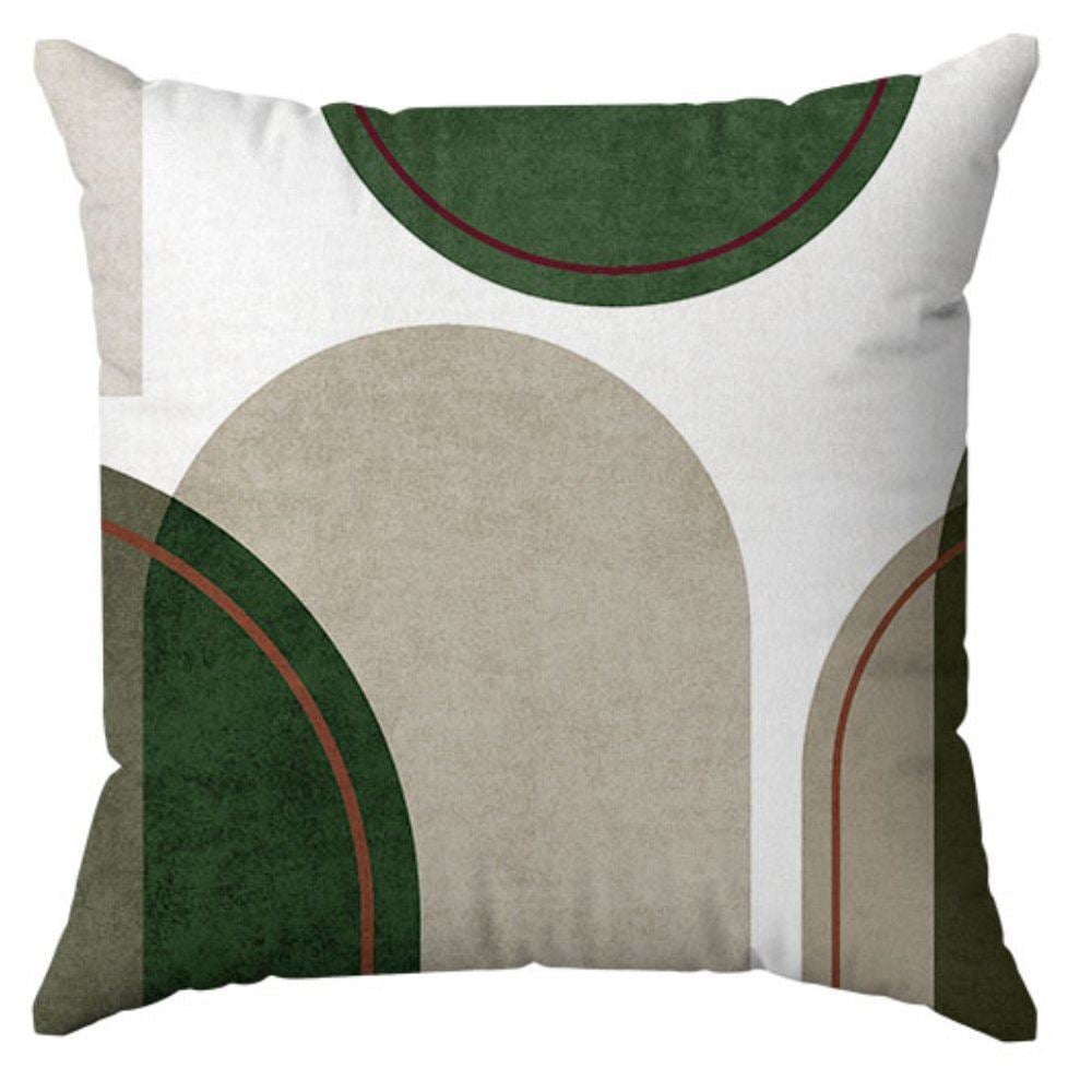 Capa de Almofada 43X43 cm Veludo Estampada Havan Casa - Geométrico Verde