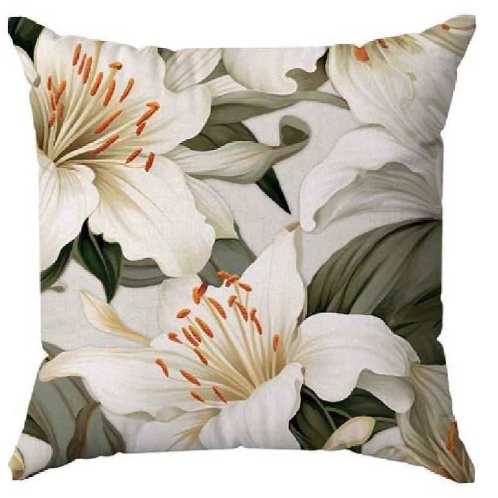 Capa de Almofada Veludo 43X43 cm Estampada Havan Casa - Lírio