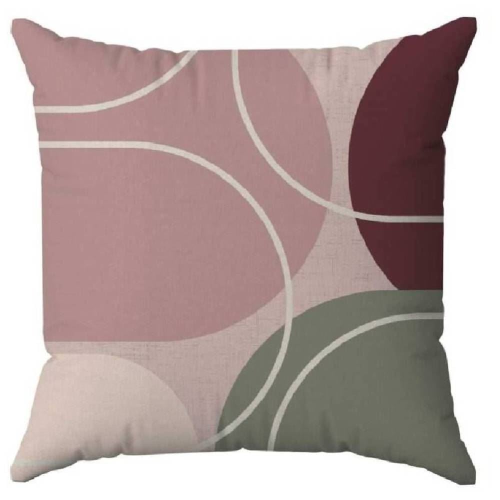 Capa de Almofada Veludo 43X43 cm Estampada Havan Casa - Círculos Rosa