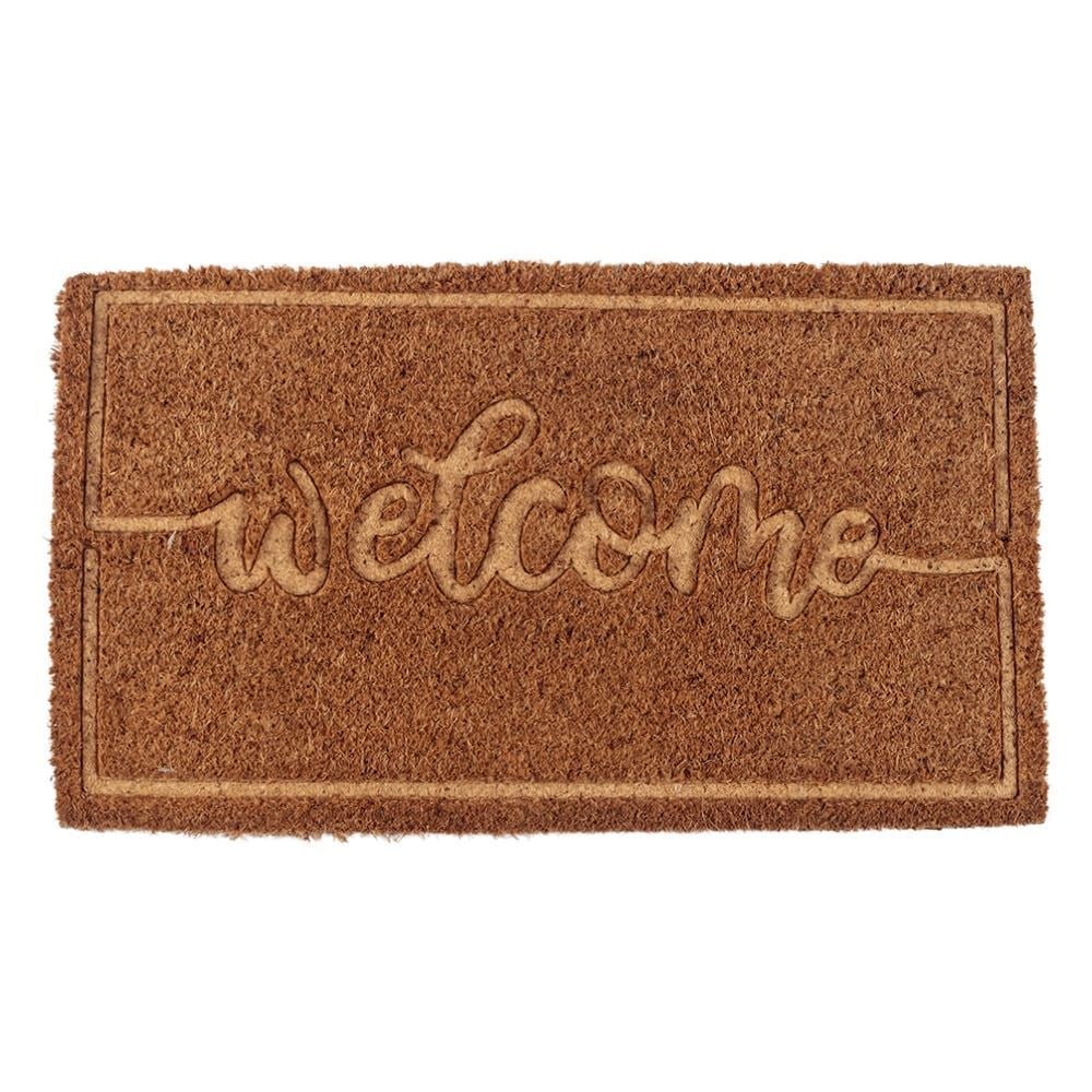 Capacho Fibra de Coco 33X60cm Mumbai Relevo Havan Casa - Welcome Aw1130