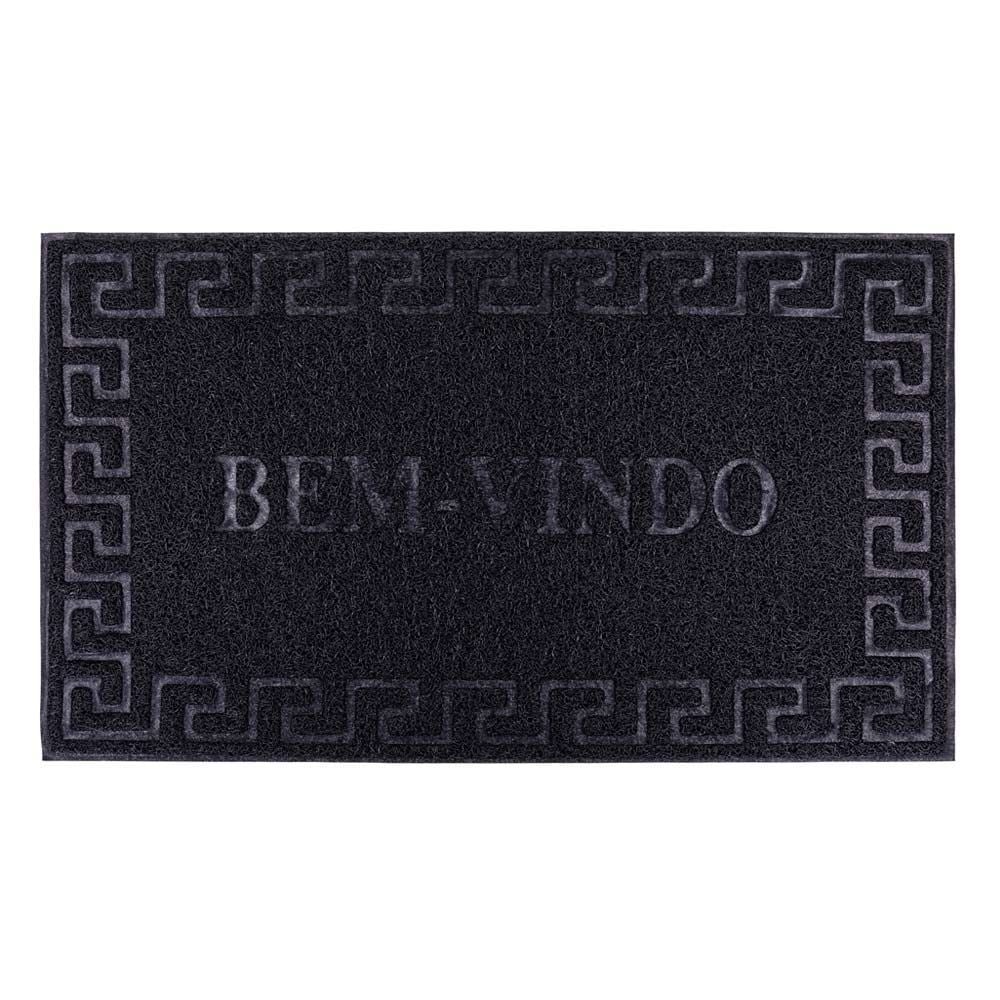 Capacho Vinil 40X60cm Bem Vindo Solecasa - Preto