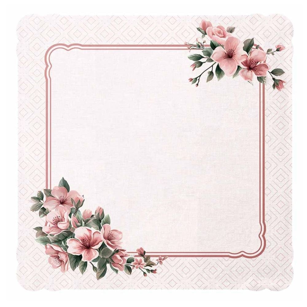 Centro de Mesa Viena 65Cm X 65Cm Havan Casa - Floral Rosa
