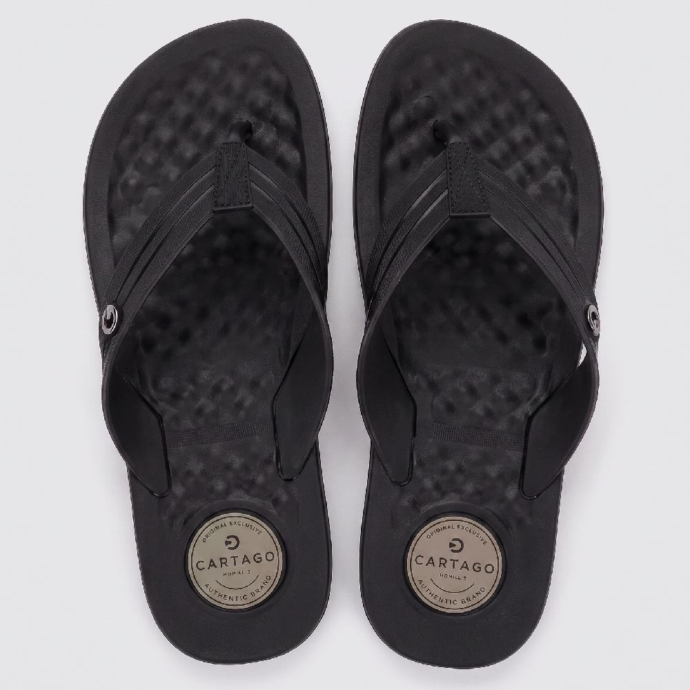 Chinelo Cartago Masculino Arizona Light Preto/Preto/Bege