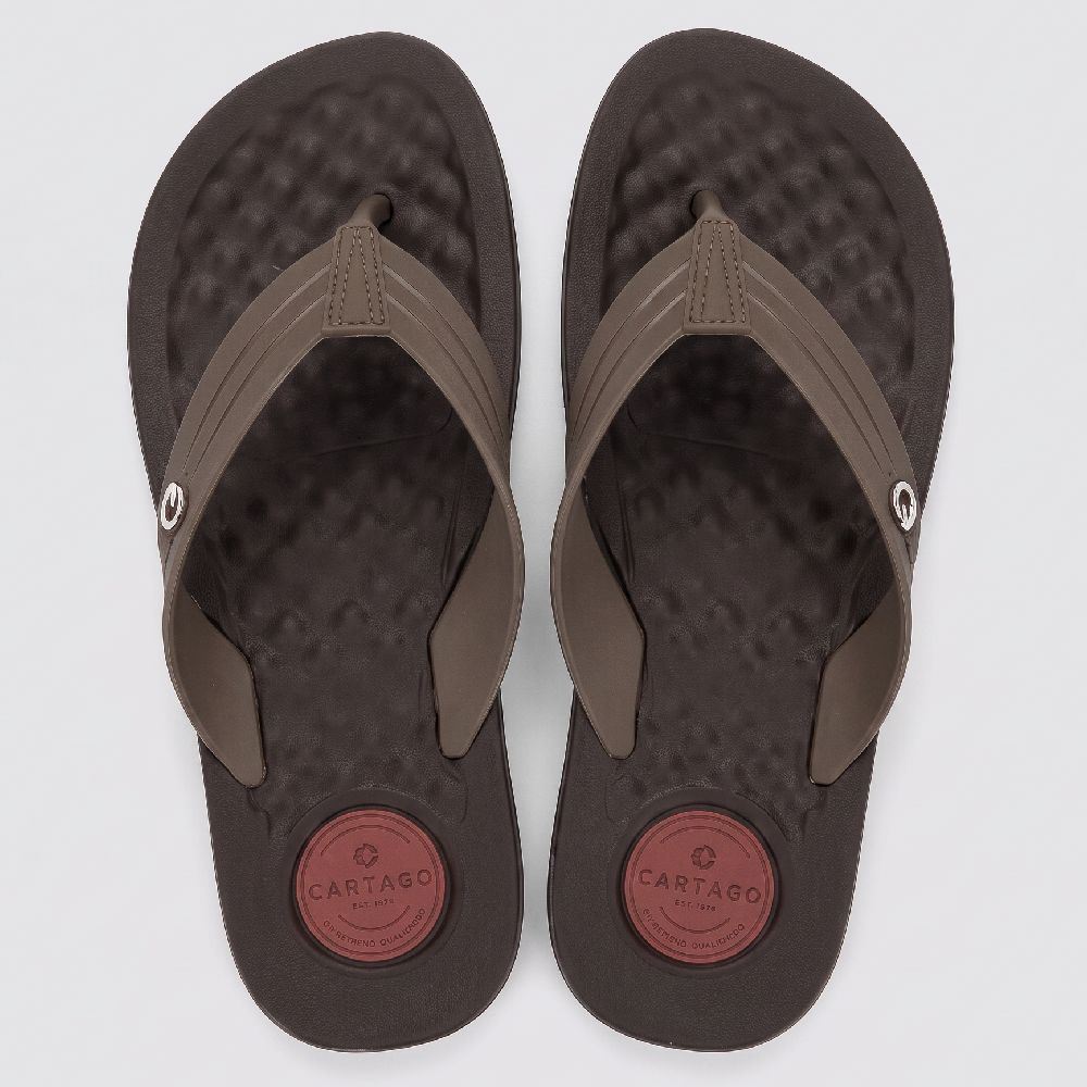 Chinelo Cartago Masculino Arizona Light Marrom/Marrom/Vermelho