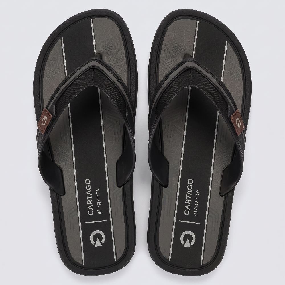Chinelo Cartago Masculino Maiorca Preto/Cinza