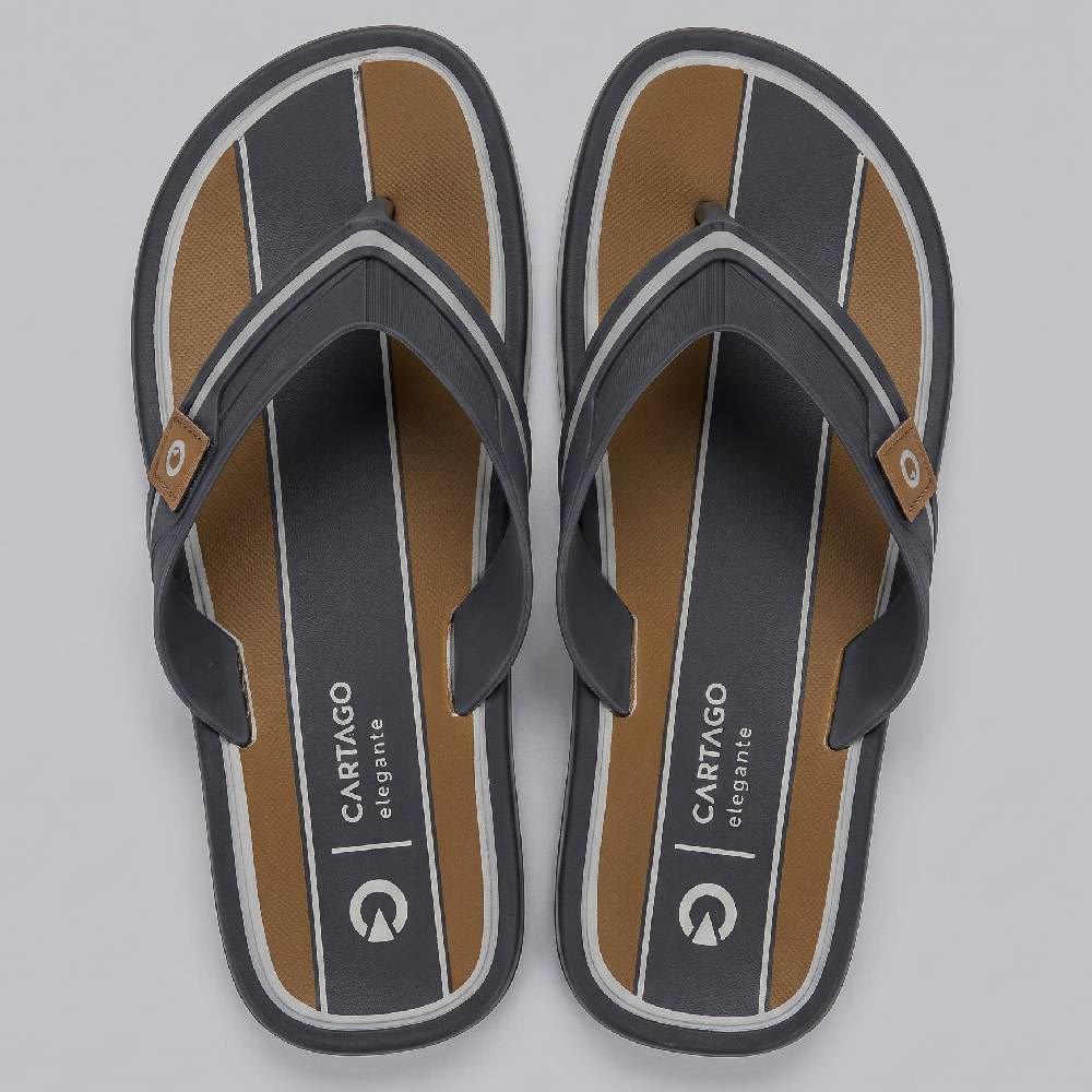 Chinelo Cartago Masculino Maiorca Cinza/Basalto/Castor
