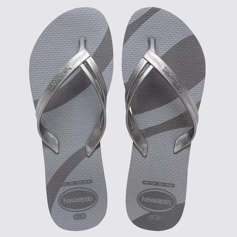 Chinelo Havaiana Feminina Elegance Print Novo Grafite