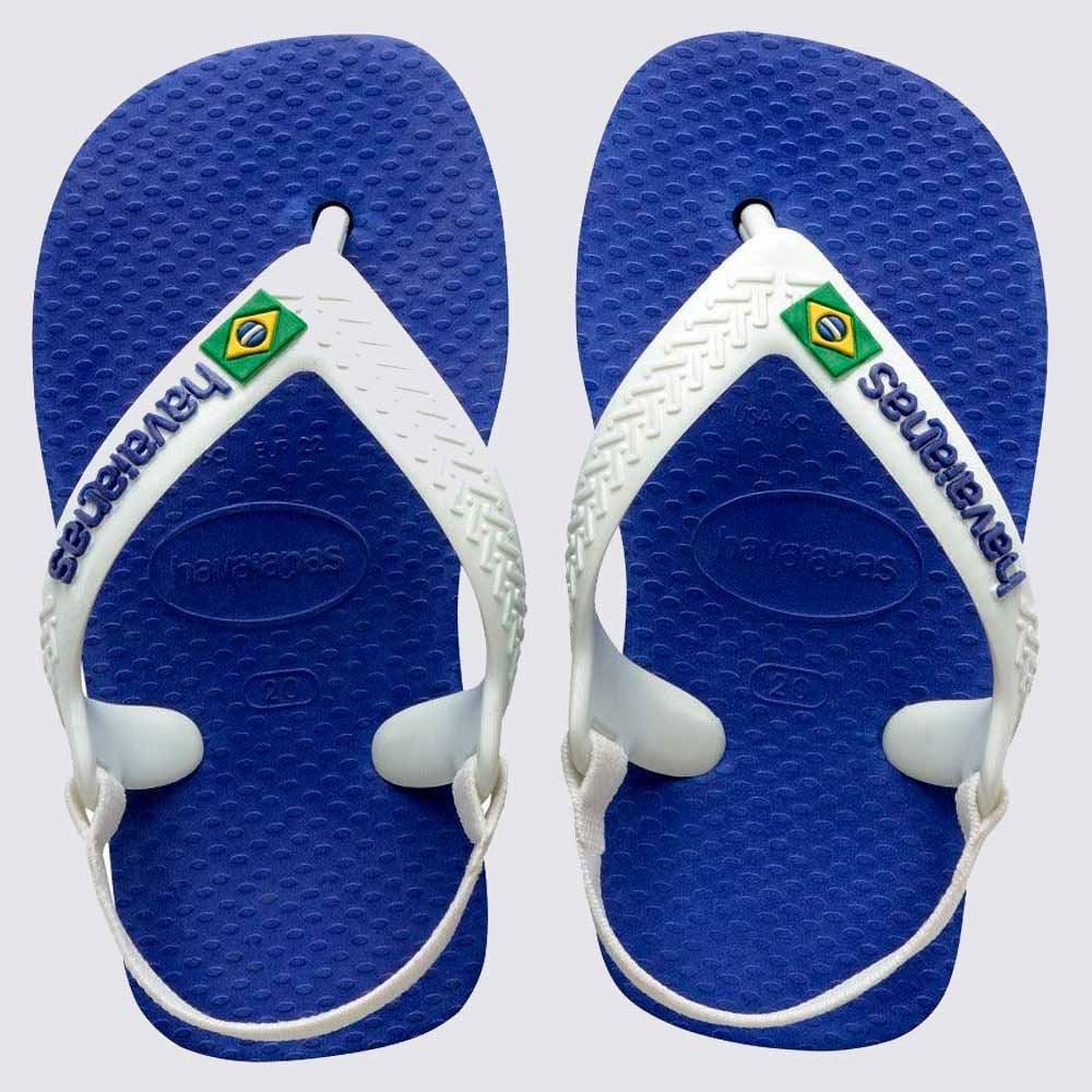 Chinelo Havaianas Bebê Brasil Logo Azul Naval