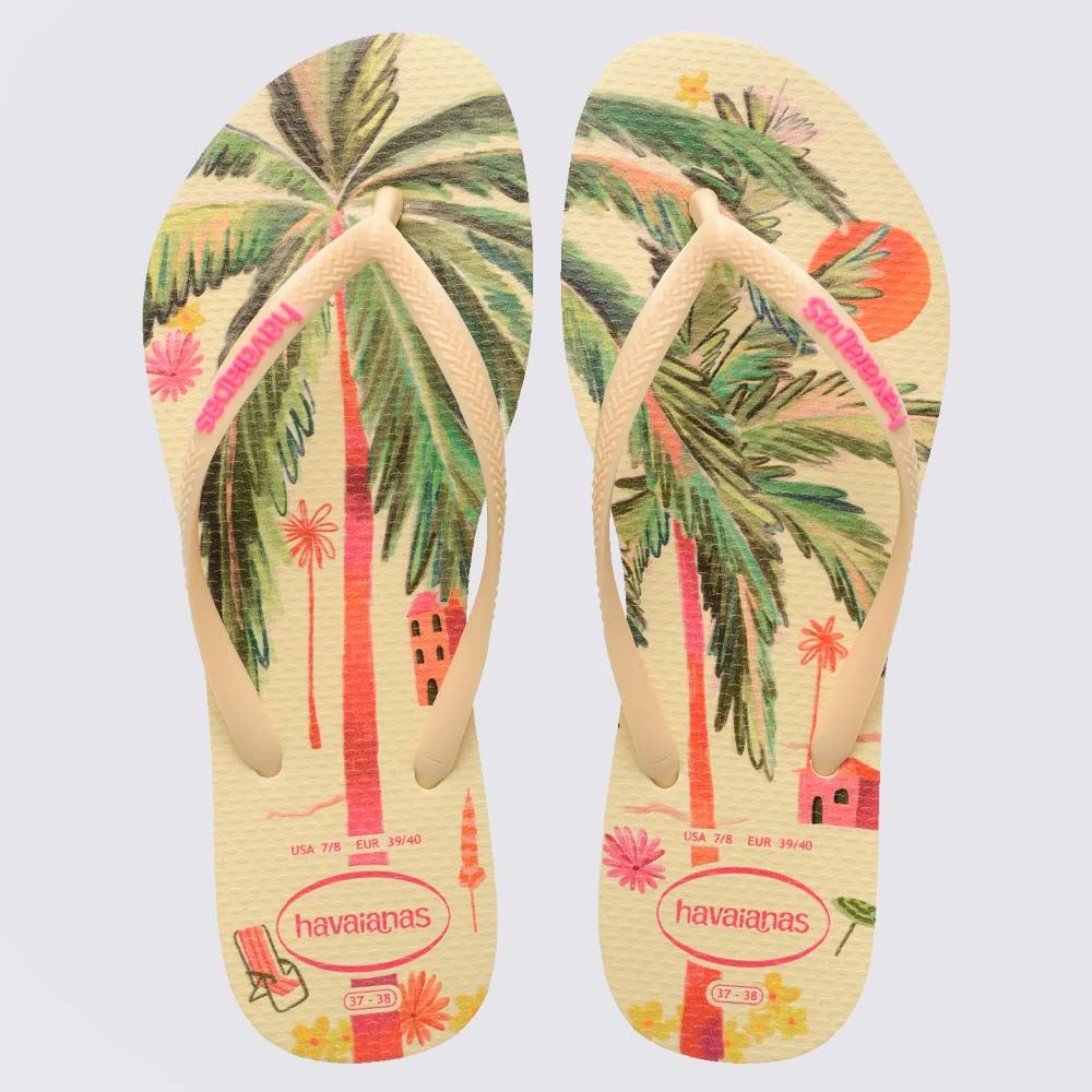 Chinelo Havaianas Feminino Summer Bliss Slim Buttercream