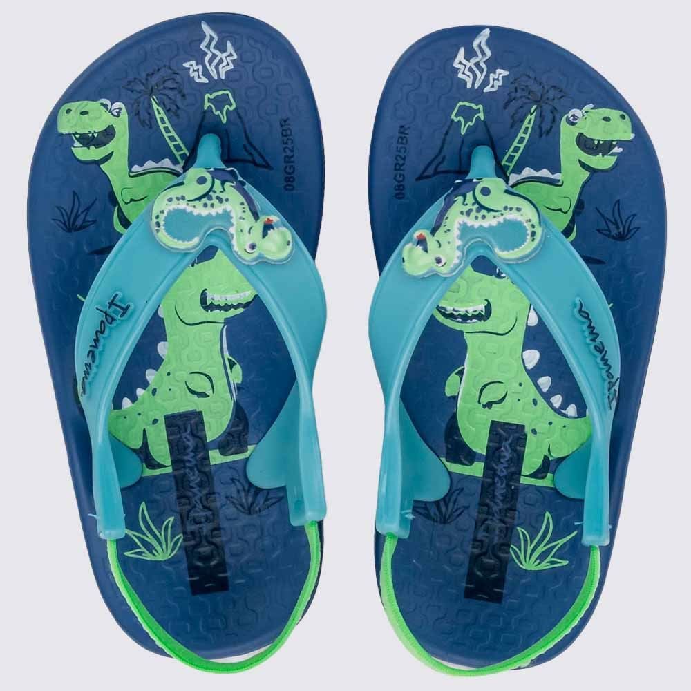 Chinelo Ipanema Bebê Anatômica Cute Azul Medio/Azul/Verde