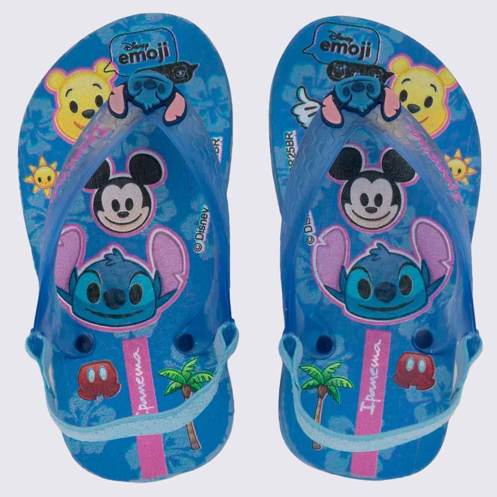 Chinelo Ipanema Bebê Disney Joy Azul/Azul Transparente