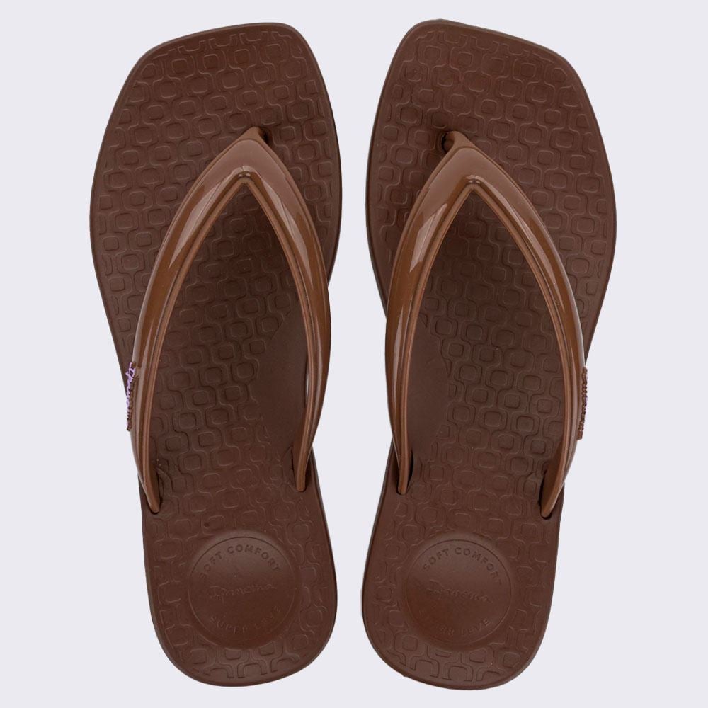 Chinelo Ipanema Feminino Pluma Bronze/Marrom/Lilas