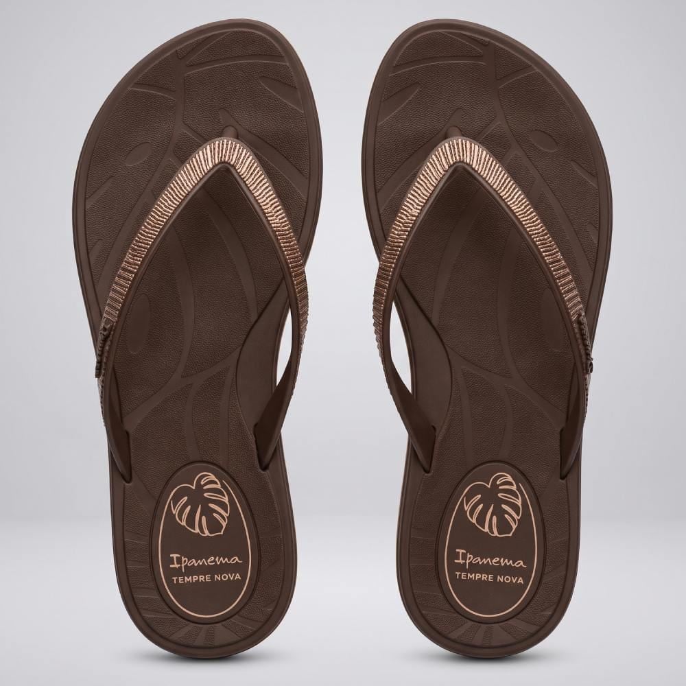 Chinelo Ipanema Feminino Shine Ad Marrom/Marrom/Bege