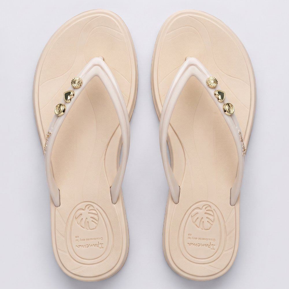Chinelo Ipanema Feminino Shine Pin Ad Bege/Bege