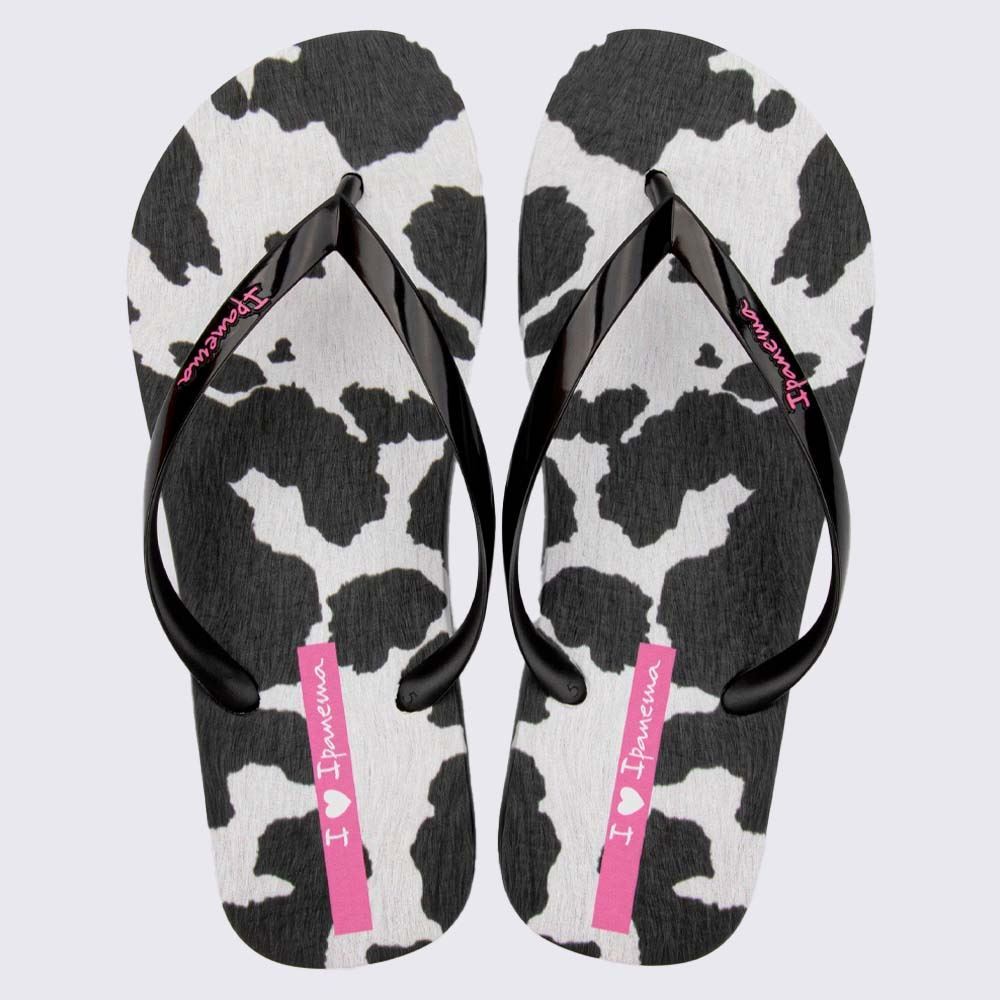 Chinelo Ipanema Feminino Trendy Print Branco/Preto/Lilas