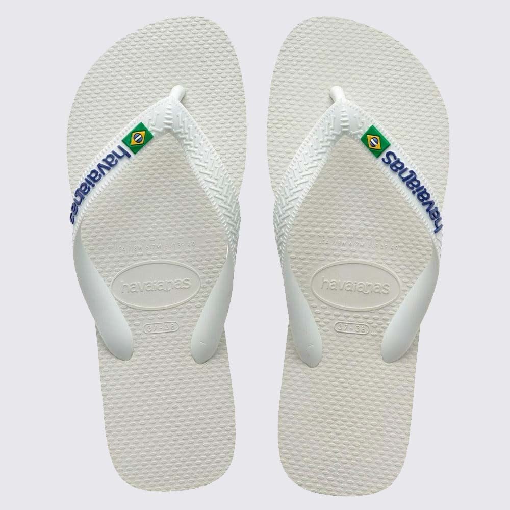 Chinelo Havaianas Brasil Logo Unissex Branco