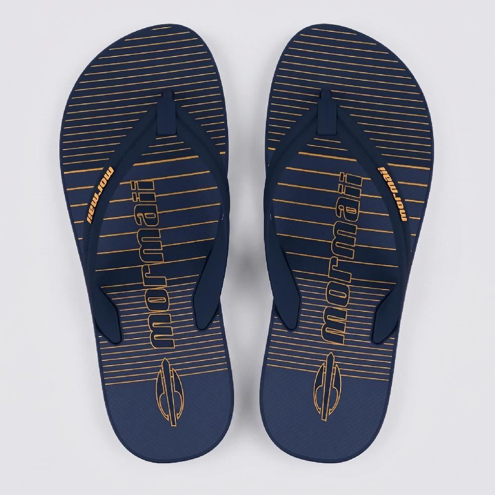 Chinelo Mormaii Masculino Tropical Graphics Azul/Azul/Amarelo