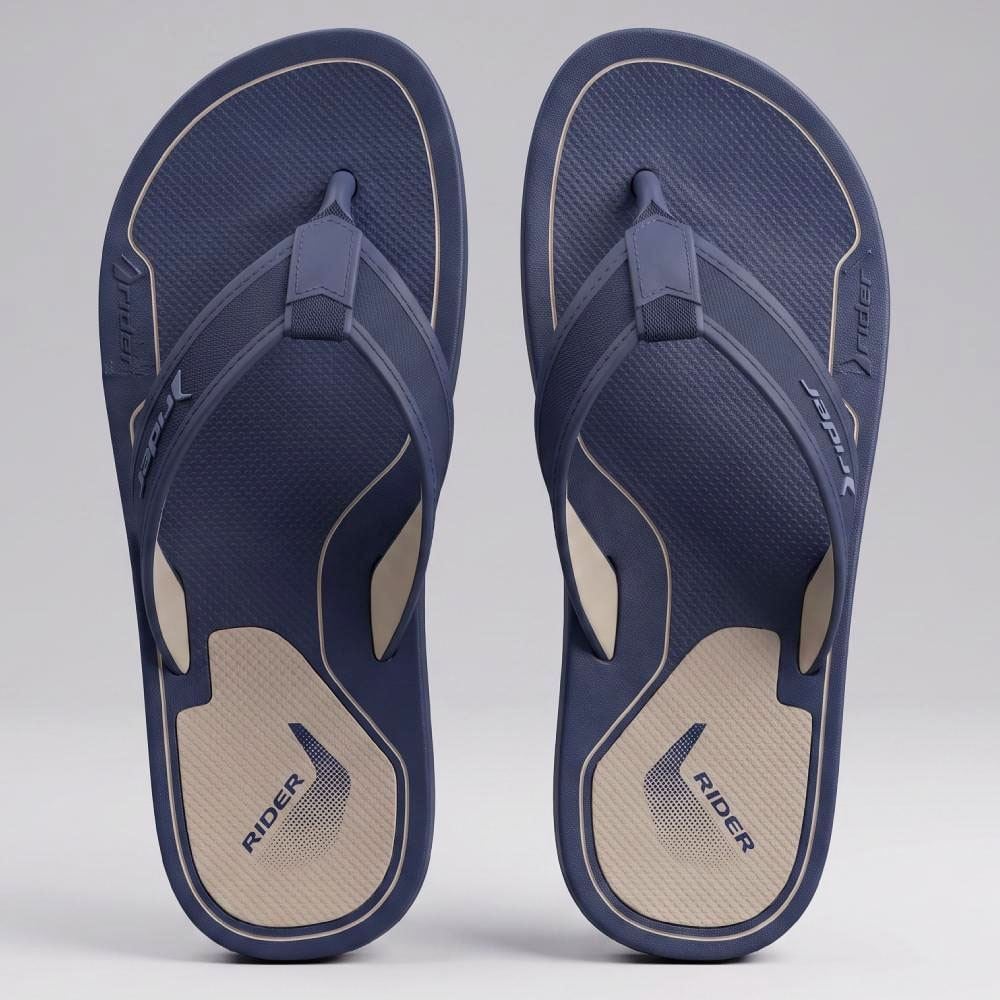 Chinelo Rider Masculino Sense Dedo Preto/Azul/Bege
