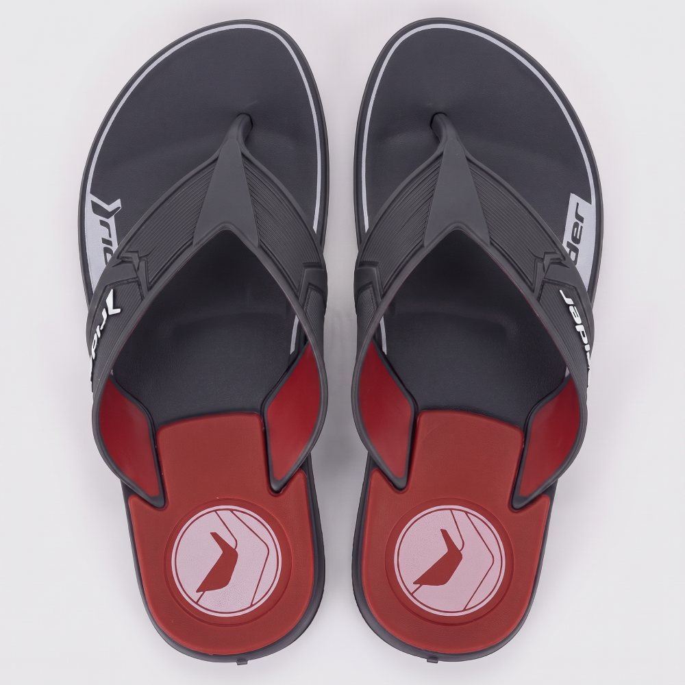 Chinelo Rider Masculino Start Cinza/Vermelho