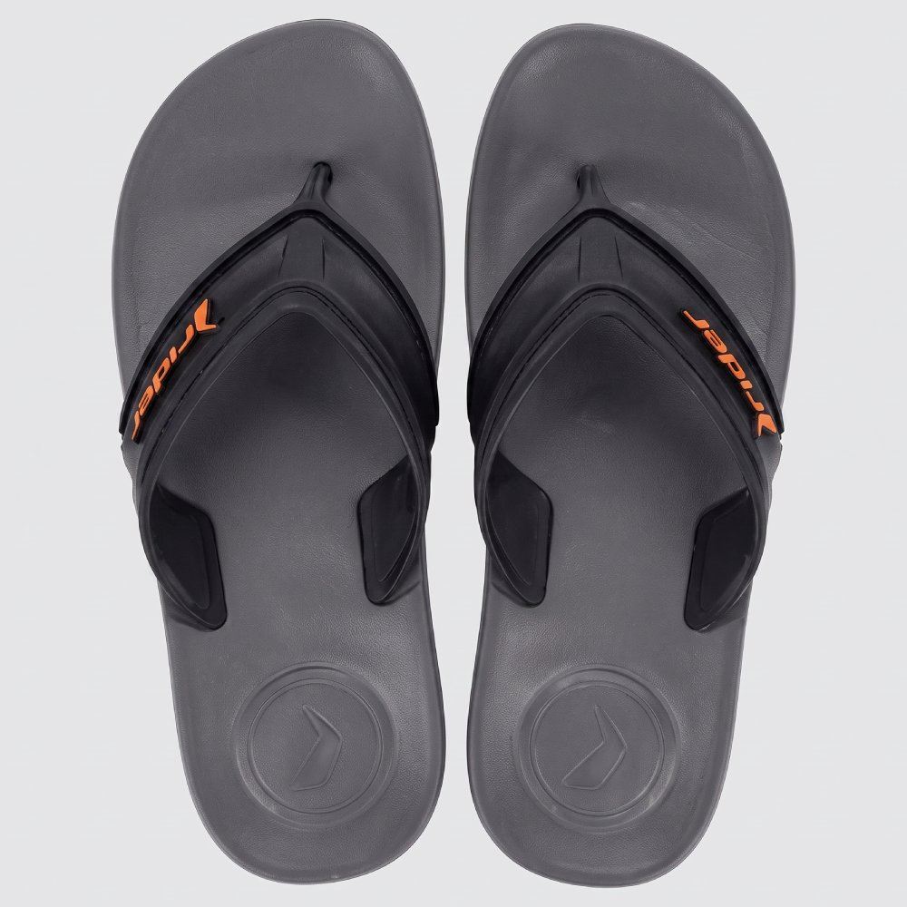 Chinelo Rider Masculino Trace Cinza/Preto/Laranja