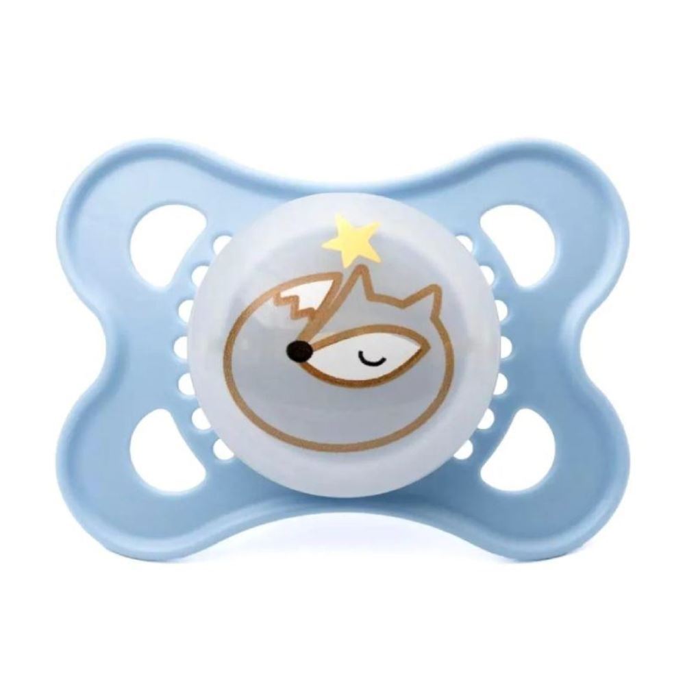 Chupeta com Bico de Silicone Noite Mam 0 a 6 Meses - Azul