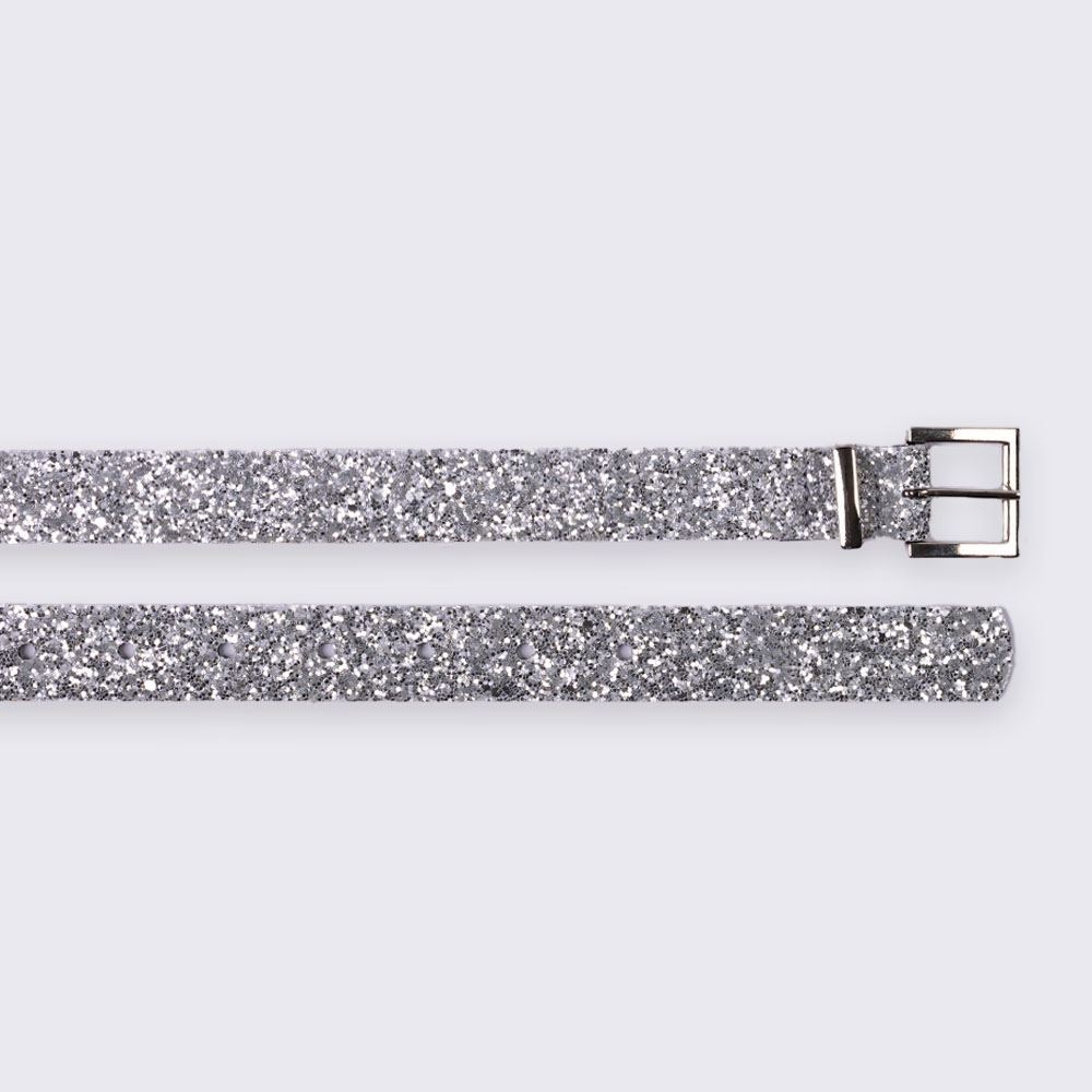 Cinto Feminino Com Glitter Boby Blues Prata