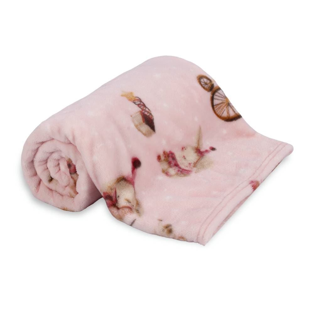 Cobertor Baby Flannel Camesa 100% Poliéster - Circo Rosa