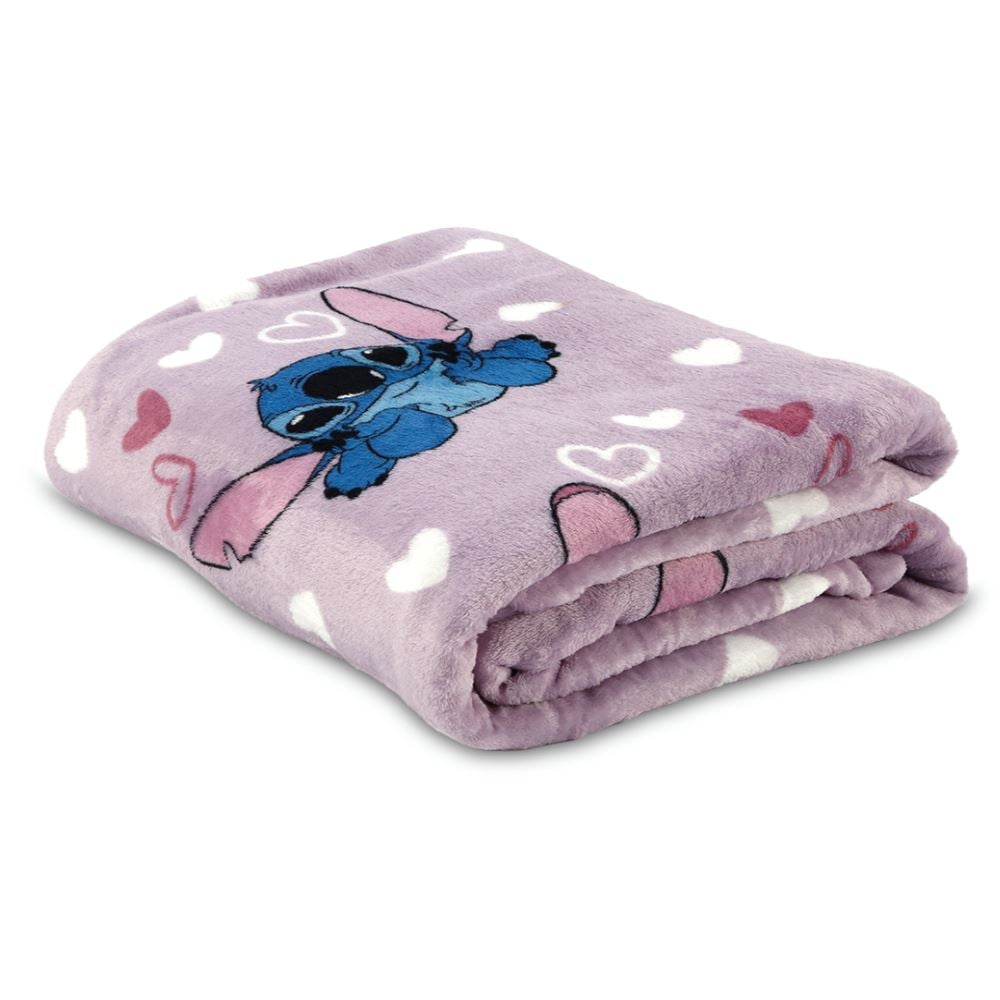 Cobertor Infantil Casal Licenciado Disney - Stitch e Angel Coração