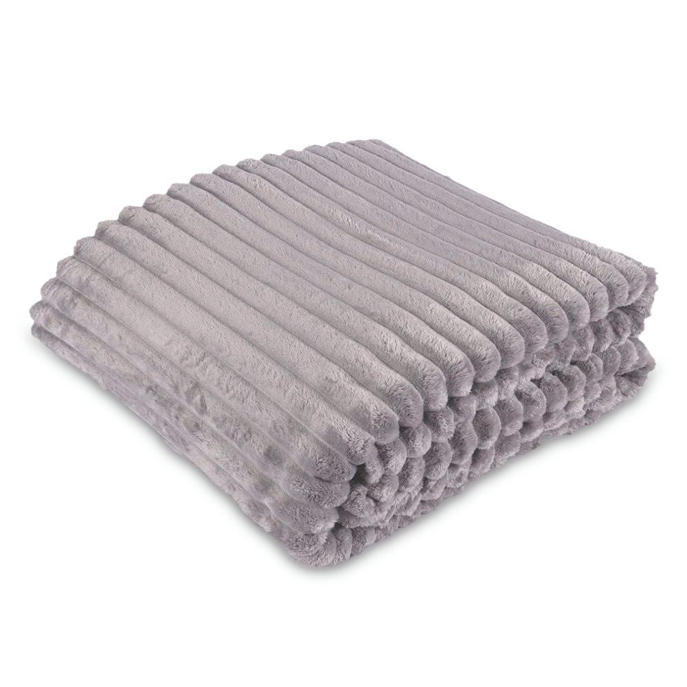 Cobertor King 100% Poliéster Premier Canelado Havan Casa - Prata